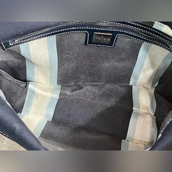 Fendi Navy Blue Fold-Over Baguette Bag - Picture 6 of 15